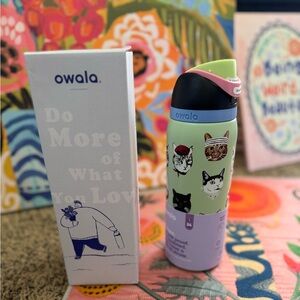 Owala FreeSip Water Bottle in the exclusive "Cat Collage" color-way